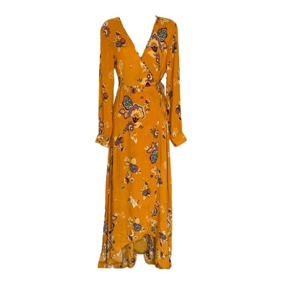 Patrons of Peace Dresses & Skirts - 𝅺PATRONS of Peace Anthropologie Long Sleeve High Low Wrap Maxi Dress